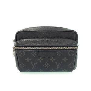 Louis Vuitton Taiga Black Leather Rama Bum Bag Outdoor Body